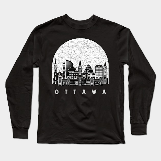 Ottawa Canada Skyline Long Sleeve T-Shirt by ThyShirtProject - Affiliate